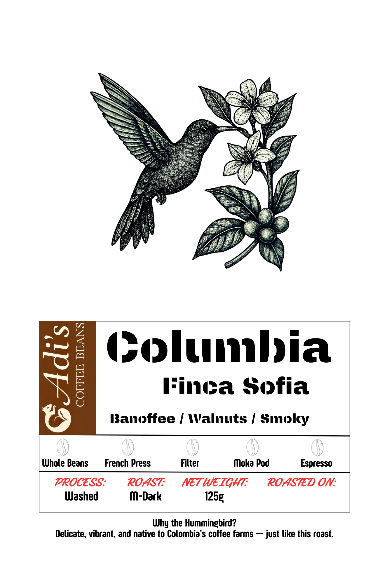 Colombia Finca Sofia Coffee Beans – Specialty Arabica | Adi’s Coffee