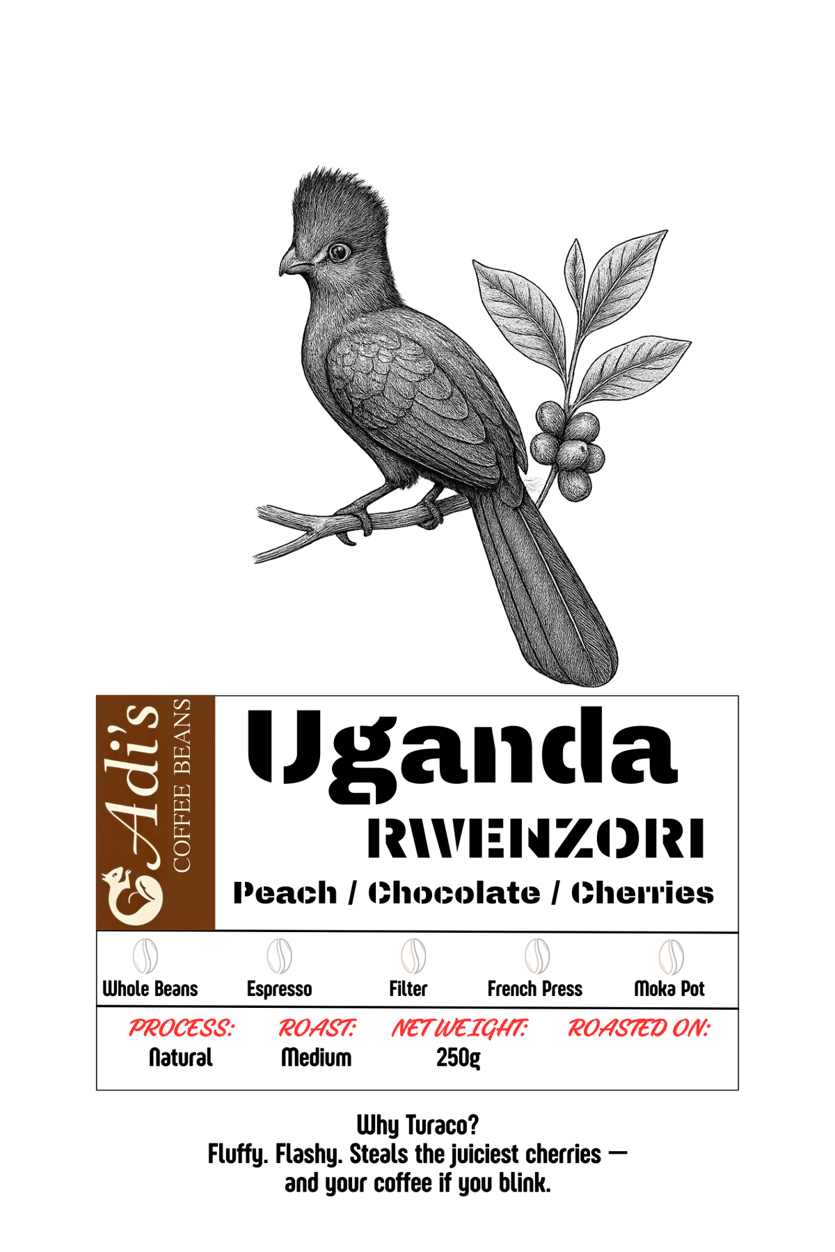 Uganda Rwenzori Natural – Adi's Coffee Beans | 100% Arabica Specialty Coffee